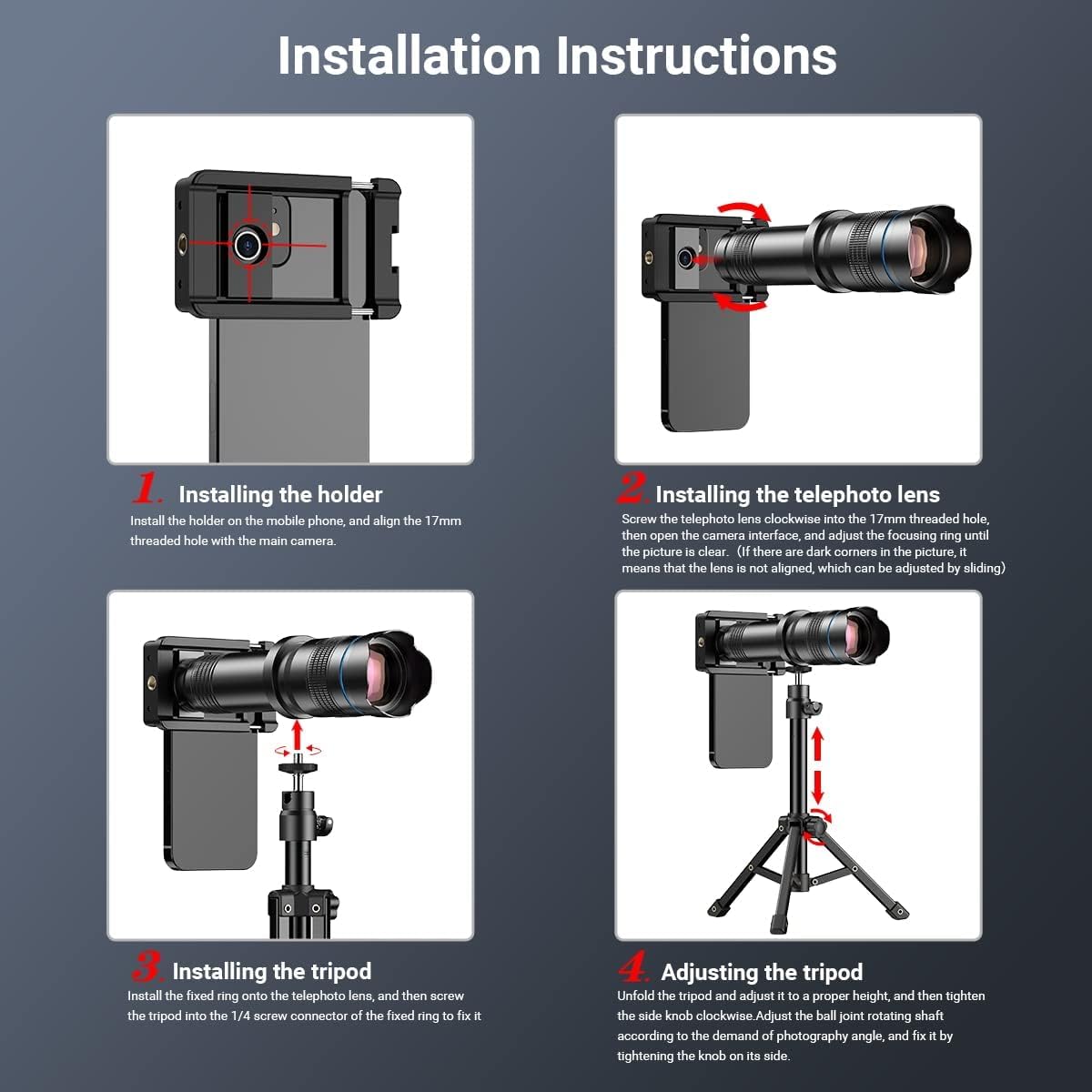 APEXEL 36X Telephoto Lens Kit for Smartphone, Magnification Phone Lens with Universal Clip Attachment, HD Magnifier Photography Lens for iPhone Android Phone (Fits for Almost All Phone) - Image 7