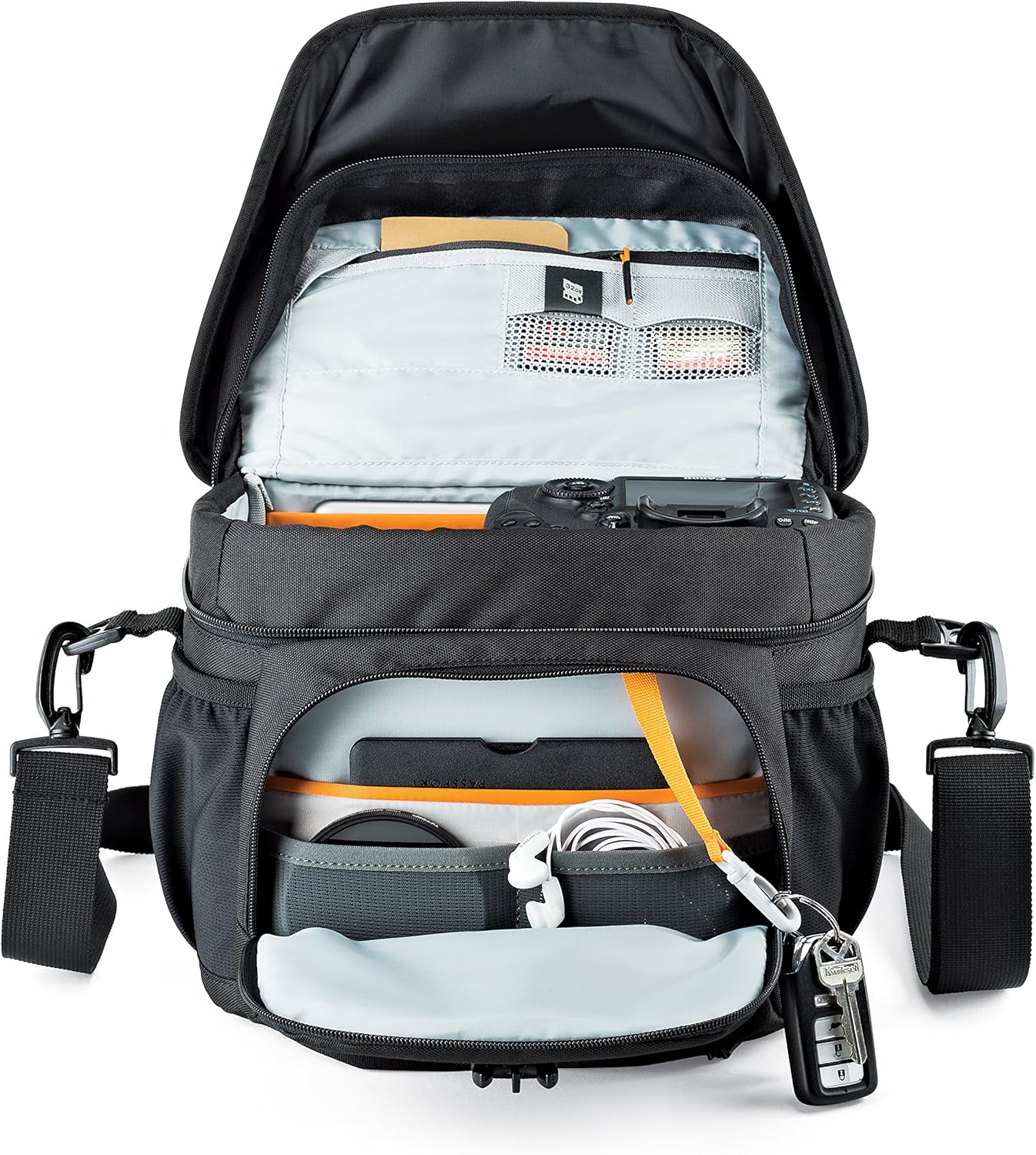 Lowepro LP37123, Nova 180 AW II Camera Bag, Waterproof, Customizable, Fits Pro-Depth DSLR with Lens, Compact Drone, 3-4 Additional Lenses, Flash, Black - Image 5