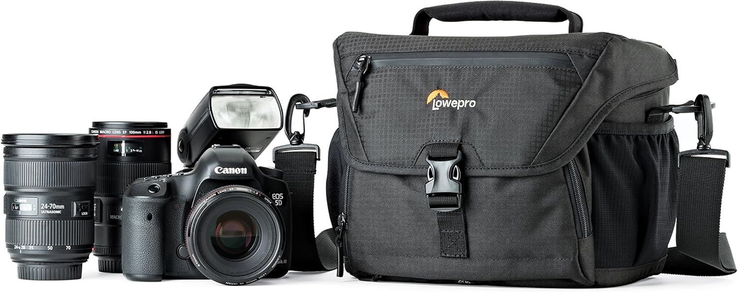 Lowepro LP37123, Nova 180 AW II Camera Bag, Waterproof, Customizable, Fits Pro-Depth DSLR with Lens, Compact Drone, 3-4 Additional Lenses, Flash, Black - Image 8